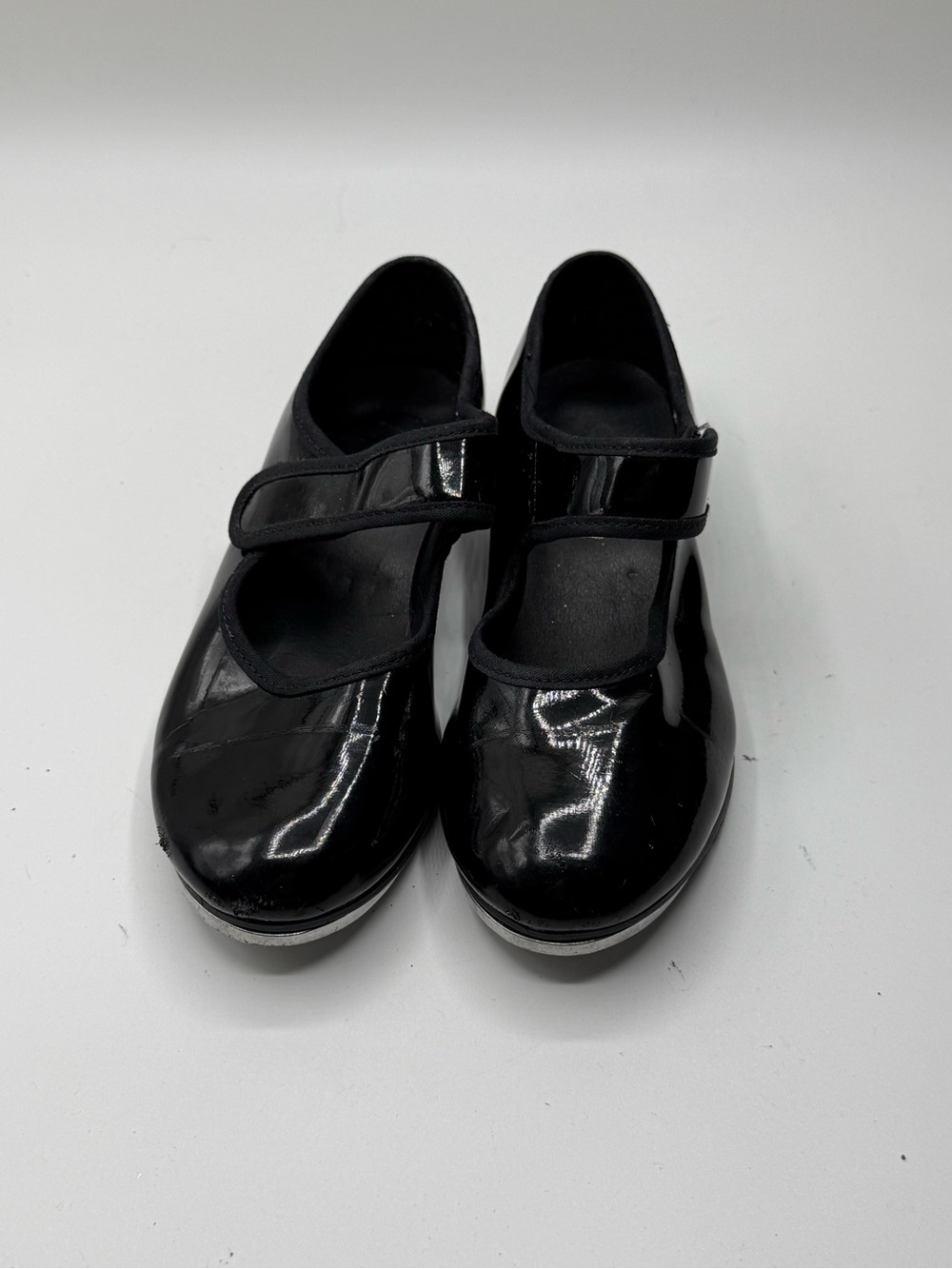 Girls' Black Patent Mary Jane Dress Shoes with Velcro Strap